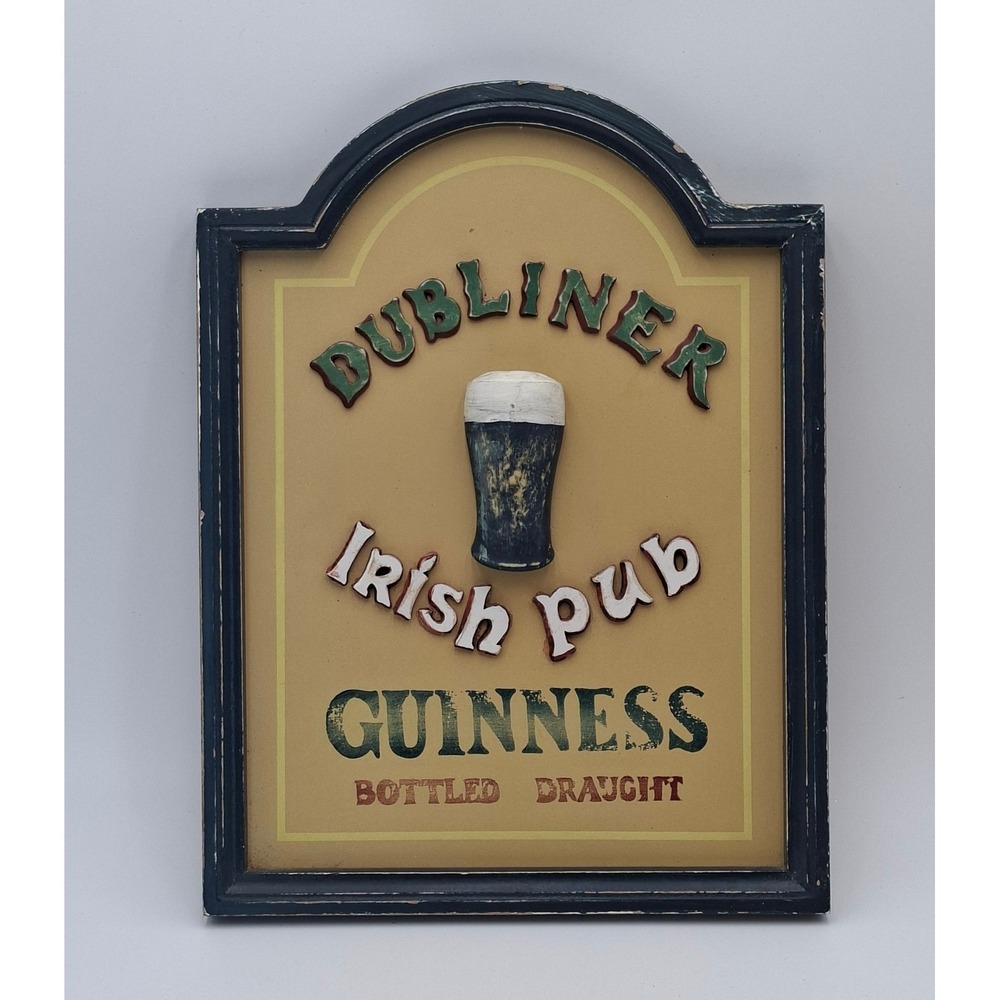 Guinness Dubliner Irish Pub 3D Wall Plaque Sign Bar Man Cave Decor 16x12